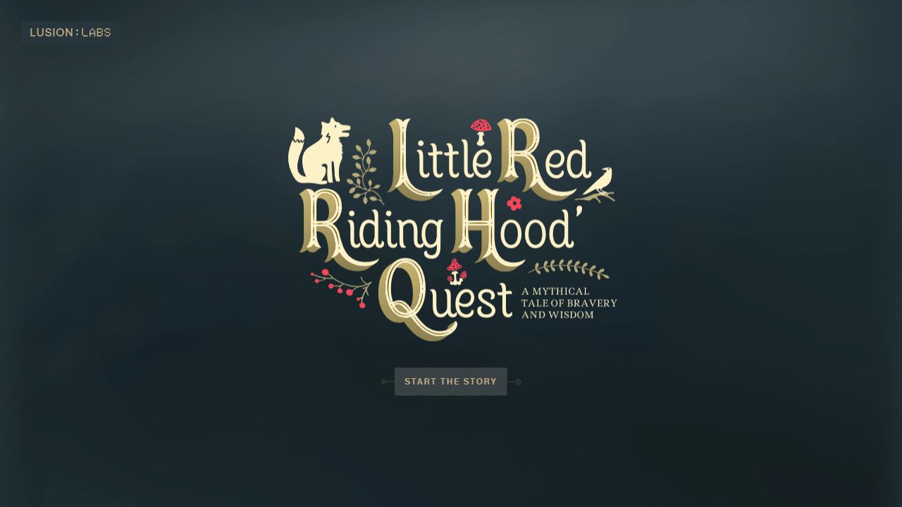 Little Red Riding Hood’s Quest official start screen