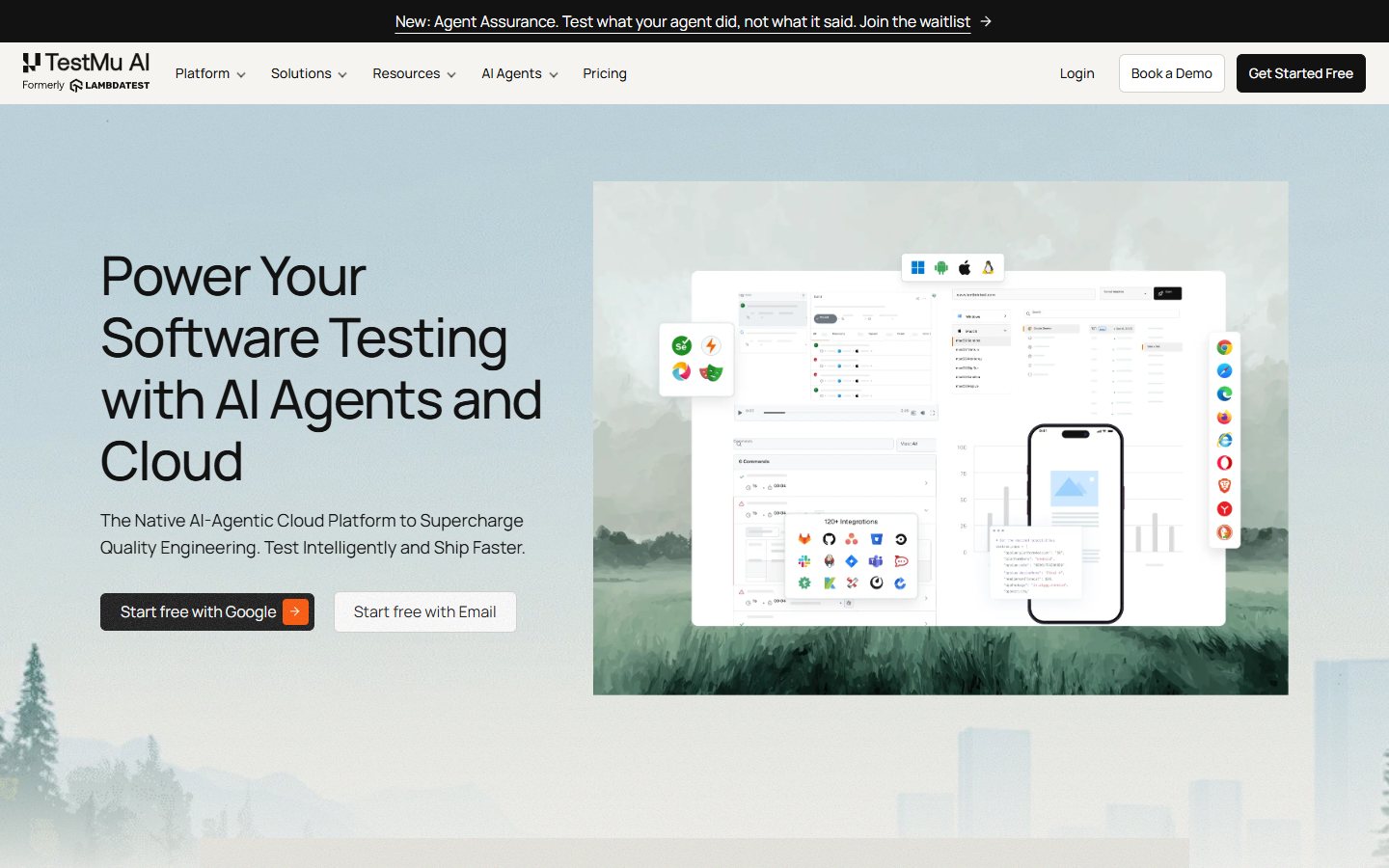 LambdaTest 官方网站截图